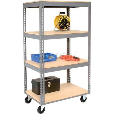 Global Industrial Boltless Shelf Truck, Steel, 36 in L, 24 in W, 65 in H 585416